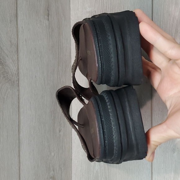 Colin Stuart Womens Y2K Comfort Tractor Chukka Leather Thong Wedge Sandals 8 - Picture 6 of 12